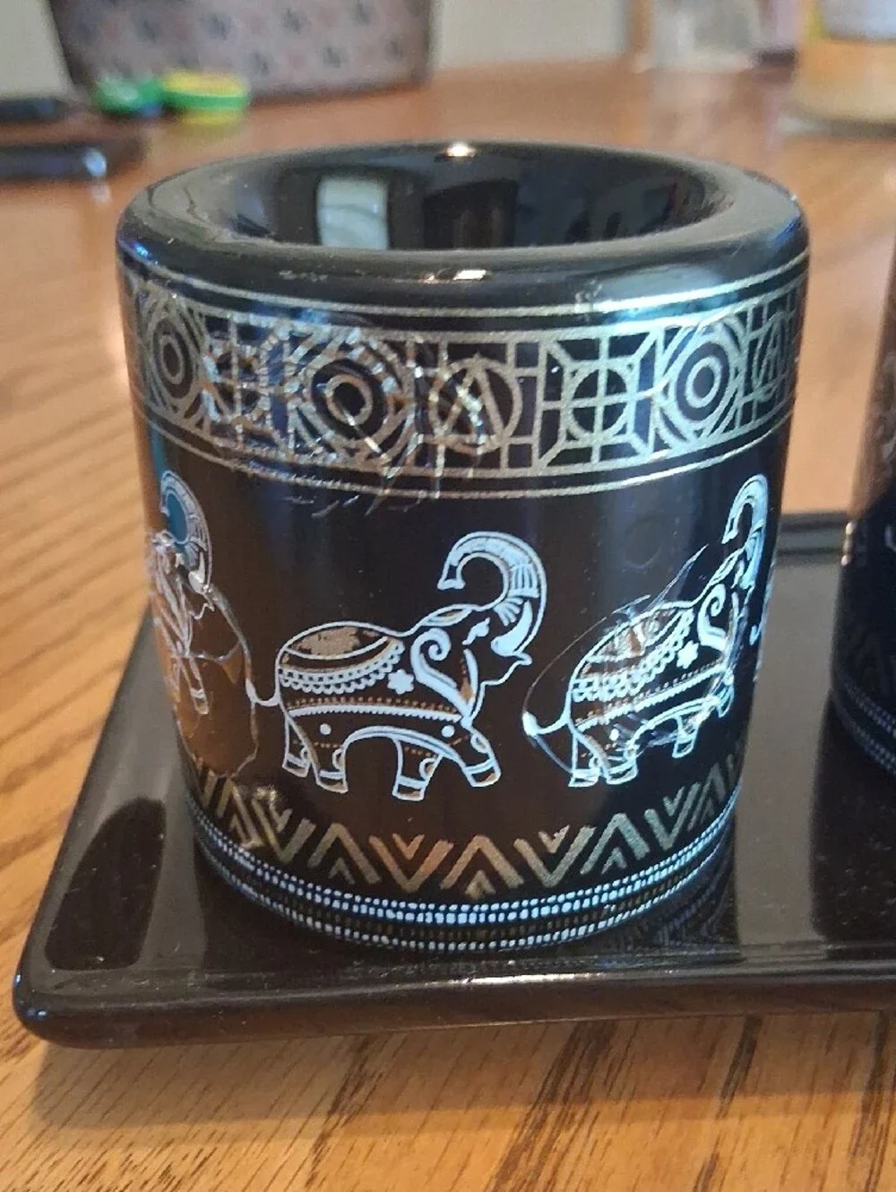 Black Elephant Accent Tea Light Holder Set - 3-Piece